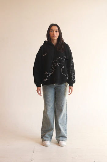 MAPA ZIP-UP HOODIE (BLACK)