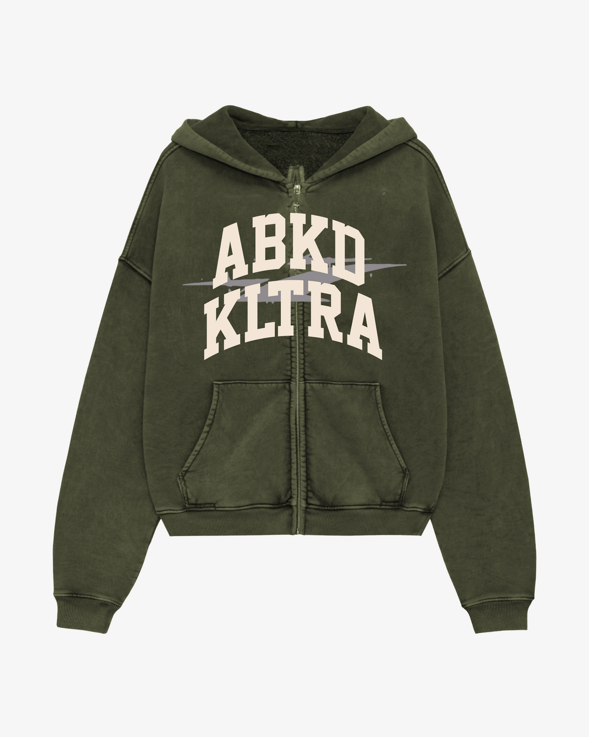HERITAGE ZIPPER HOODIE (WASHED GREEN)