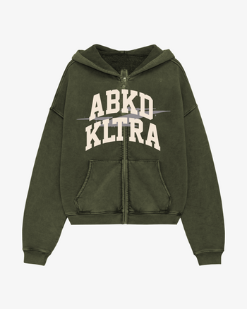 HERITAGE ZIPPER HOODIE (WASHED GREEN)