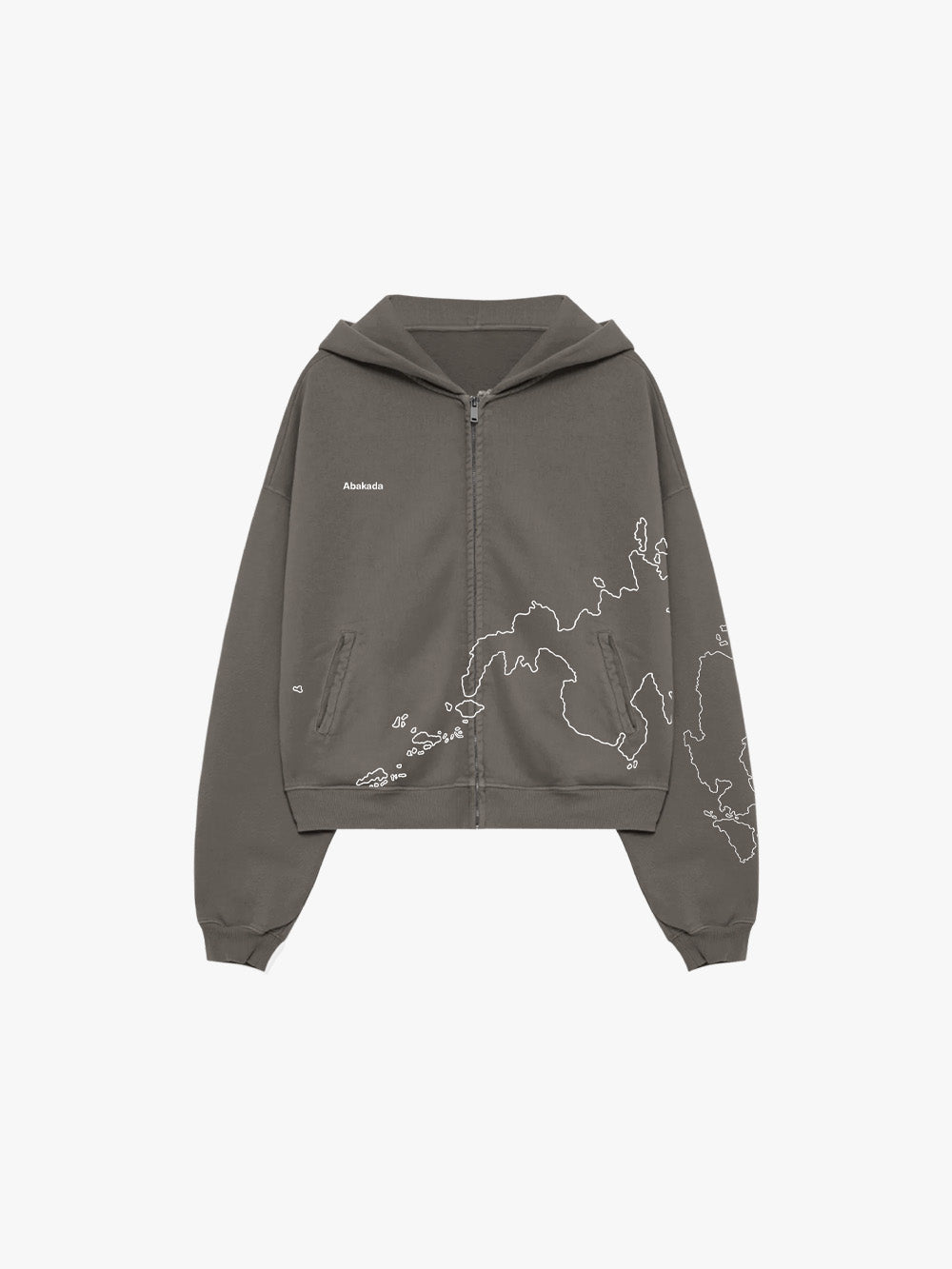 MAPA ZIP-UP HOODIE (GREY)