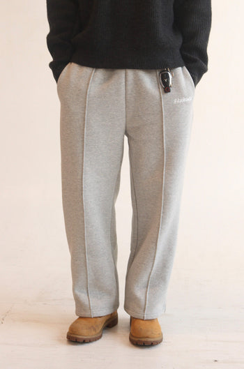 UNIFORM SEAMED WIDE LEG PANTS (WASHED BLACK)