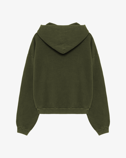HERITAGE ZIPPER HOODIE (WASHED GREEN)