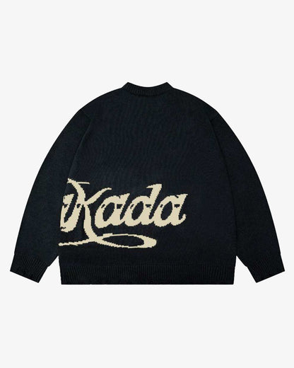 SCRIPT KNITTED SWEATSHIRT (BLACK)