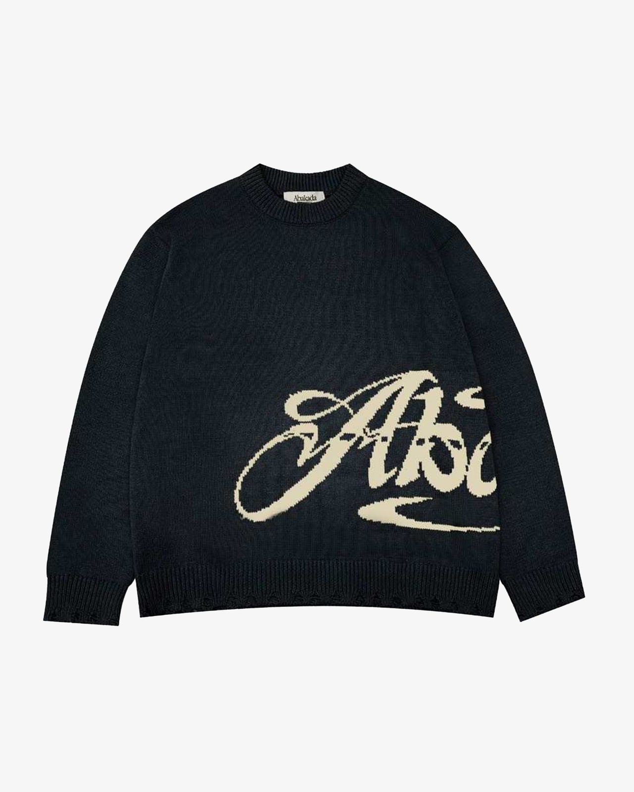 SCRIPT KNITTED SWEATSHIRT (BLACK)