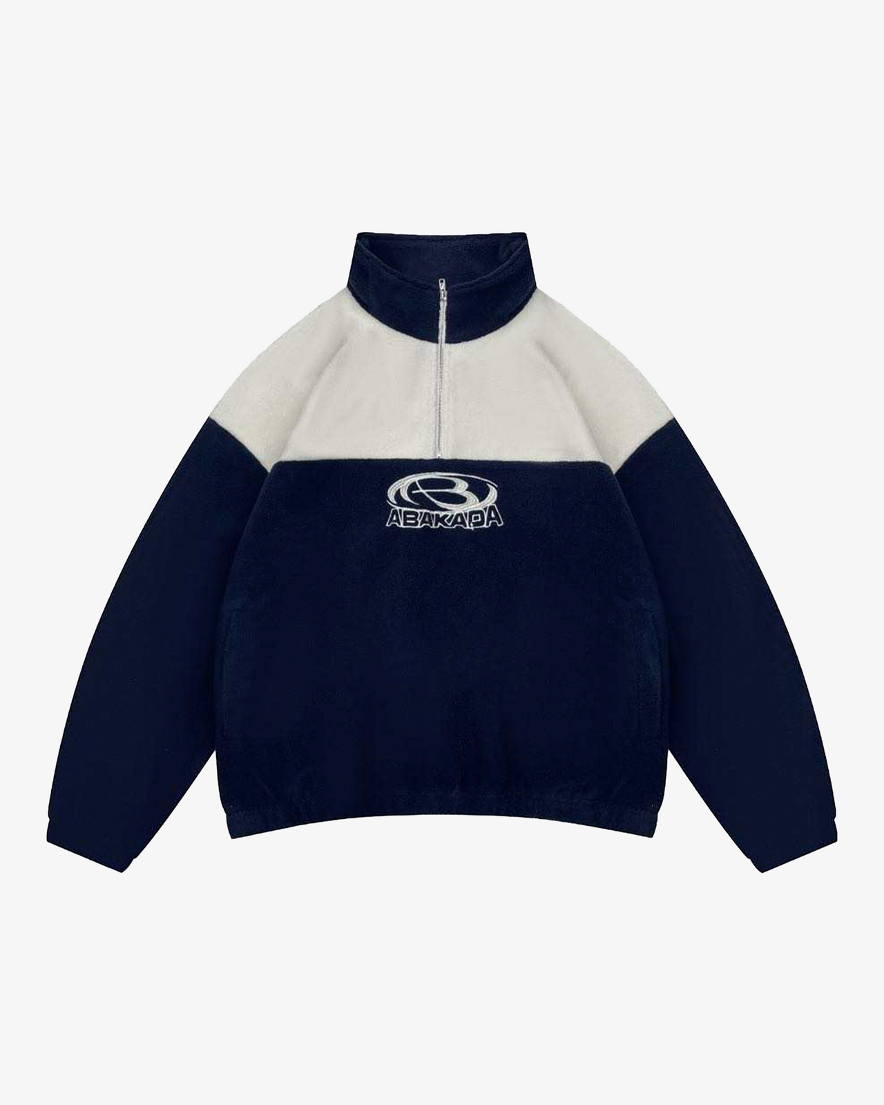 QUARTER-ZIP TWO-TONE FLEECE (NAVY/CREAM)