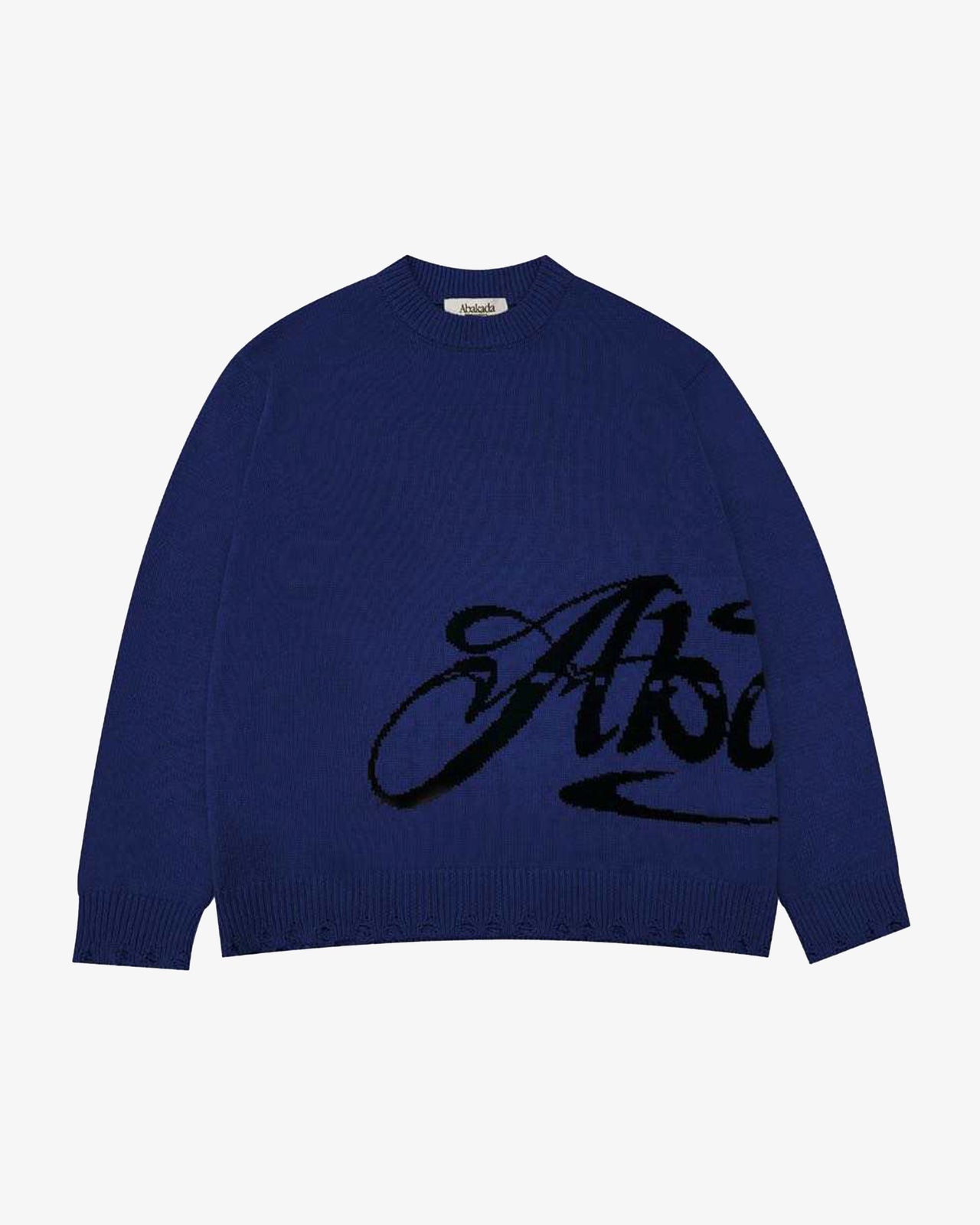 SCRIPT KNITTED SWEATSHIRT (BLUE)