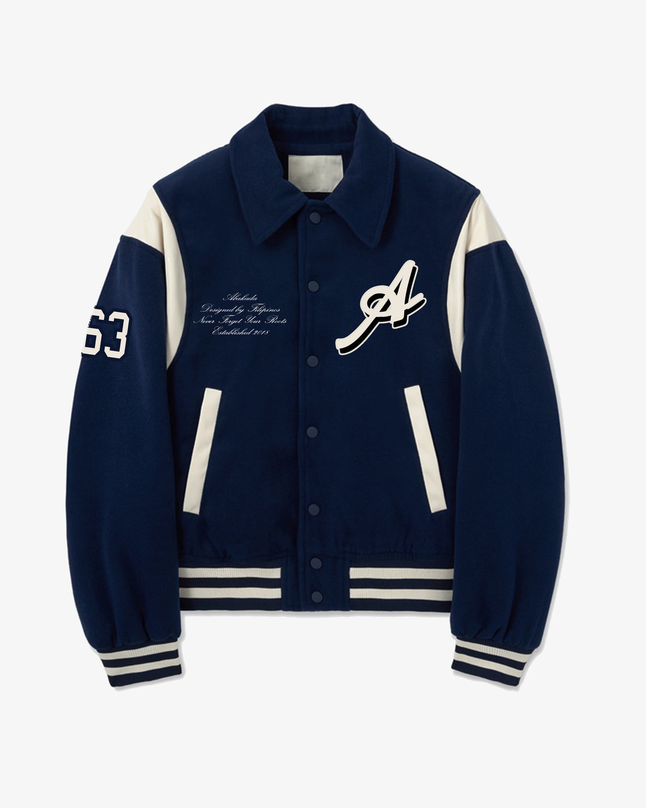 CLASSIC WOOL VARSITY JACKET (NAVY)