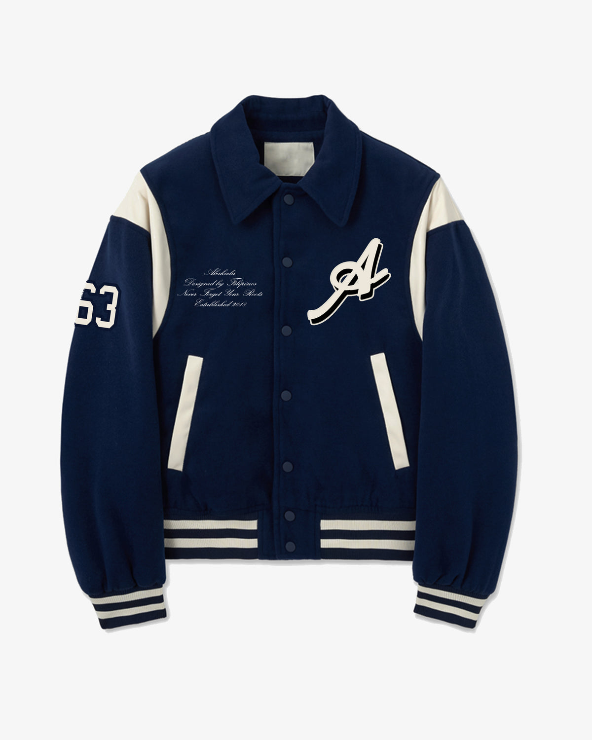 CLASSIC WOOL VARSITY JACKET (NAVY)
