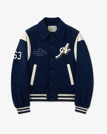 CLASSIC WOOL VARSITY JACKET (NAVY)