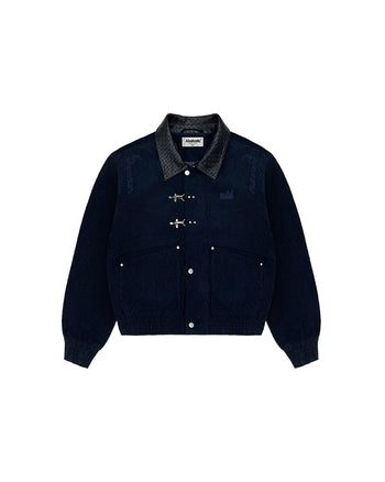 WEAVE COLLAR WORK JACKET (NAVY)