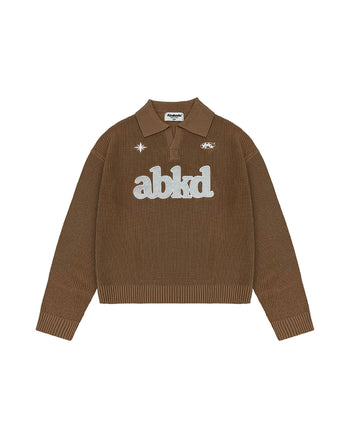KNITTED POLO JUMPER (TAN)