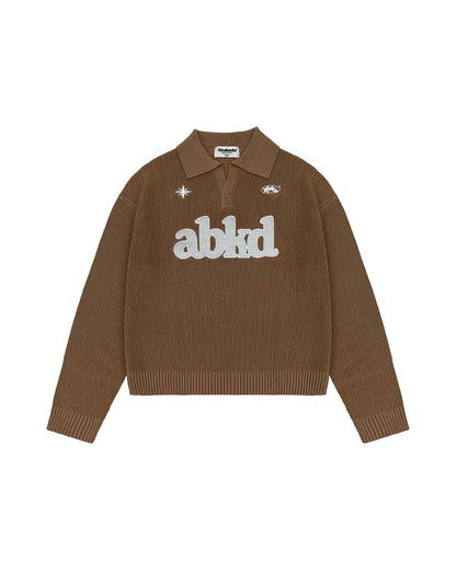 KNITTED POLO JUMPER (TAN)