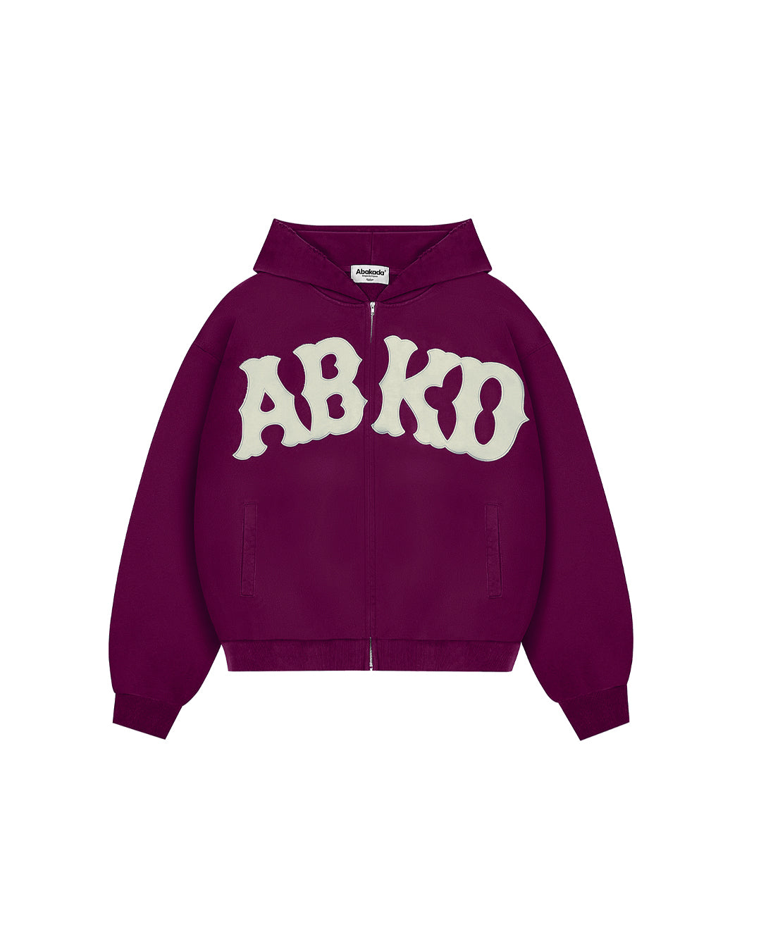 DISTRESSED PATCH ZIP-UP (WINE)