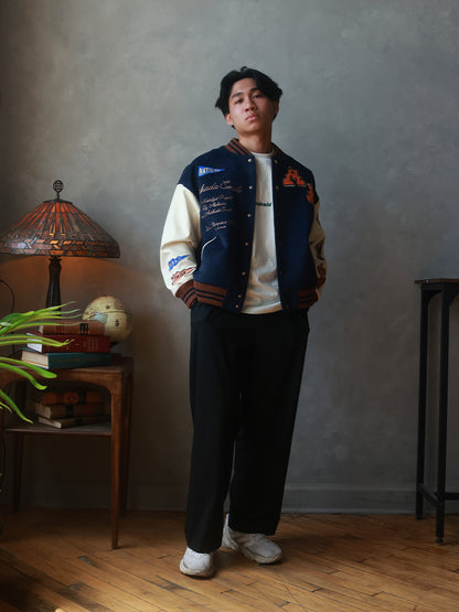 SMILE PREMIUM WOOL JACKET (NAVY/CREAM)