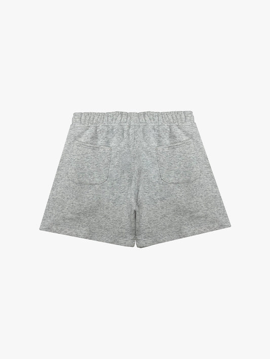 PLEATED COTTON FLEECE SHORTS (GREY)