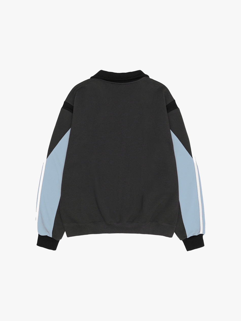 COLLAR TRACK LINE SWEATSHIRT (DARK GREY) - Abakada