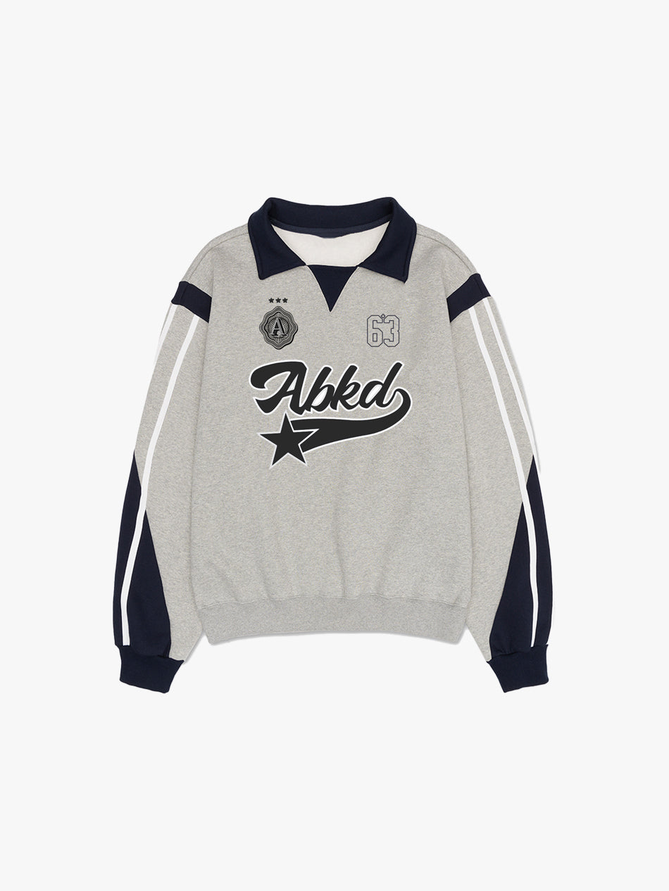 COLLAR TRACK LINE SWEATSHIRT (ASH GREY)