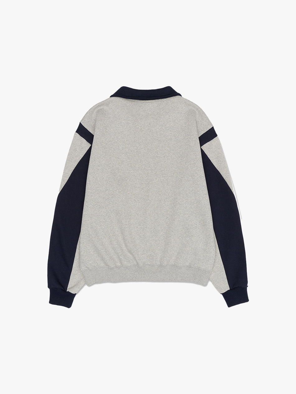 COLLAR TRACK LINE SWEATSHIRT (ASH GREY)