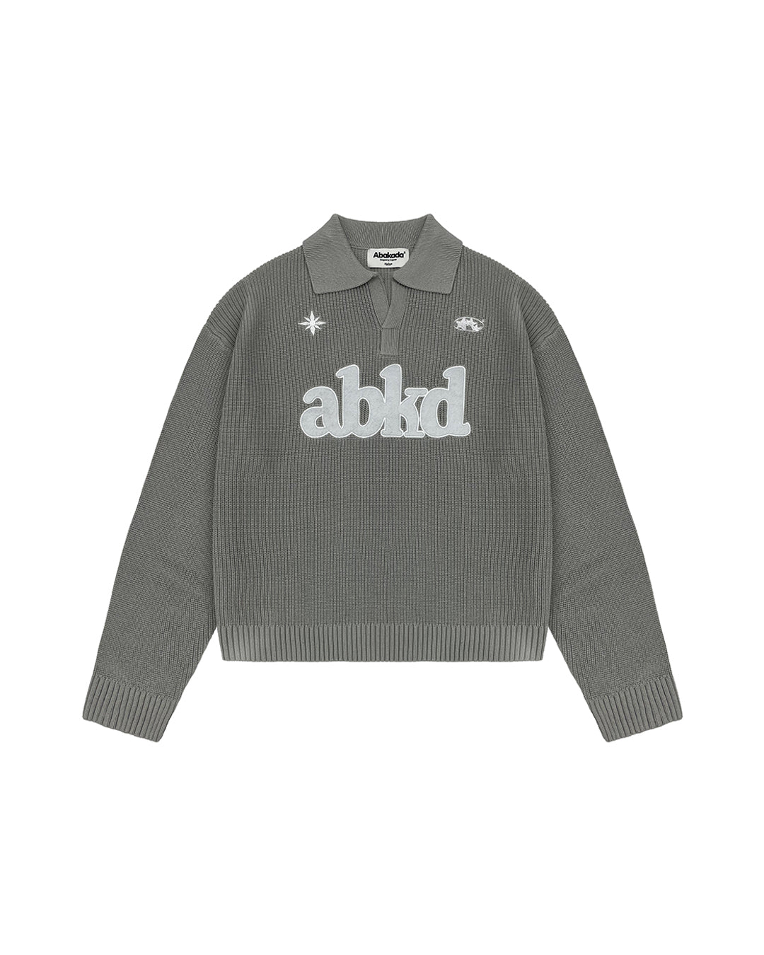 KNITTED POLO JUMPER (GREY)
