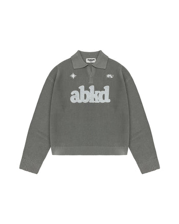 KNITTED POLO JUMPER (GREY)
