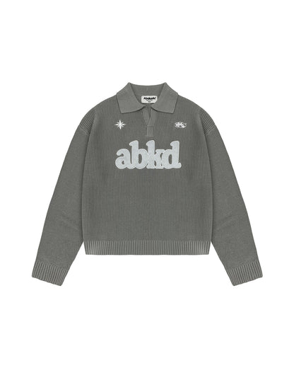 KNITTED POLO JUMPER (GREY)