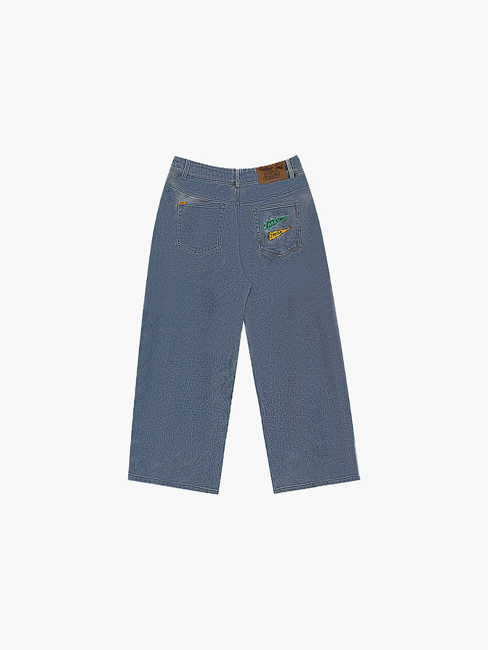 SMILE PATCH BAGGY JEANS (LIGHT DENIM)