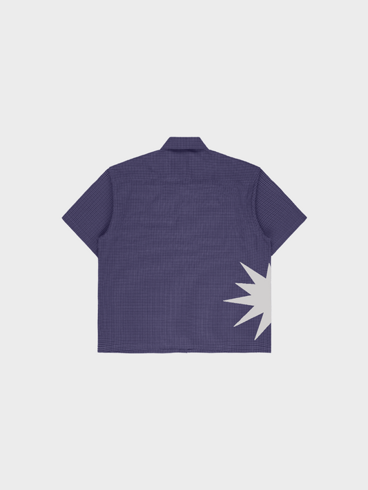 GINGHAM BUTTON-UP (NAVY)
