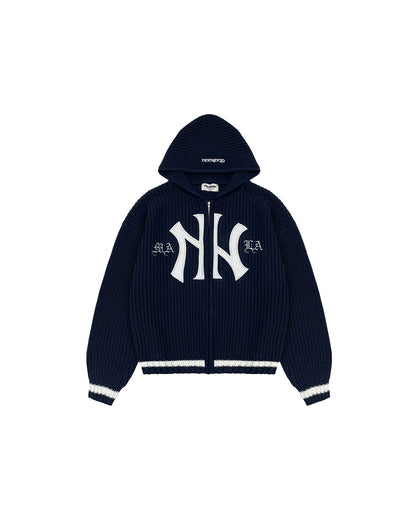 MANILA KNITTED ZIP-UP (NAVY)