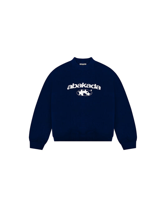 3 STAR KNITTED SWEATER (NAVY)