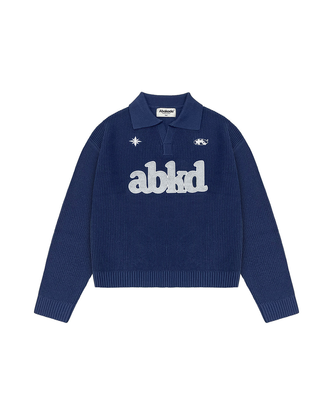 KNITTED POLO JUMPER (NAVY)