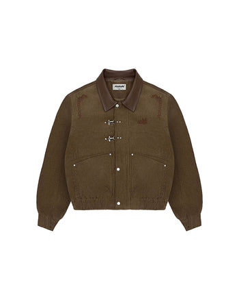 WEAVE COLLAR WORK JACKET (KHAKI)