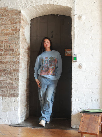 SMILE KNITTED SWEATSHIRT (LIGHT BLUE)