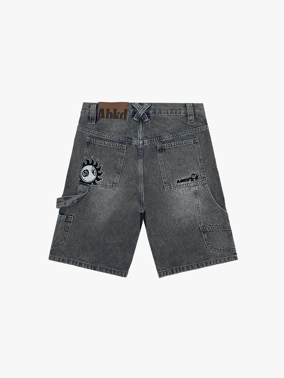 SUN RAY DENIM JORTS (WASHED BLACK)