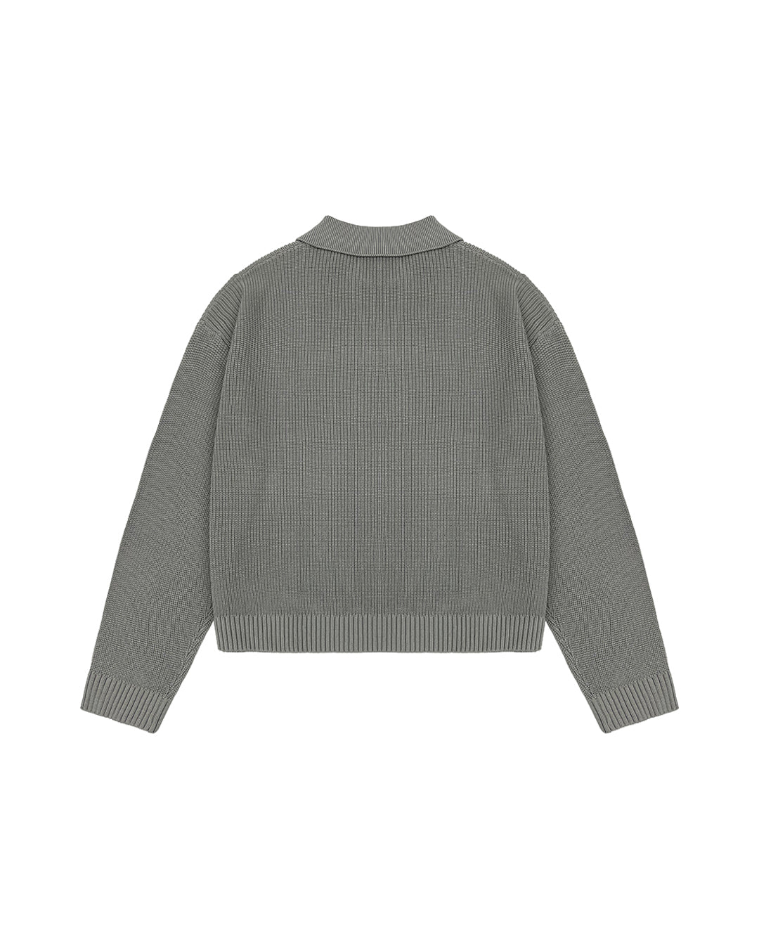 KNITTED POLO JUMPER (GREY)