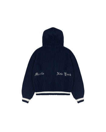 MANILA KNITTED ZIP-UP (NAVY)