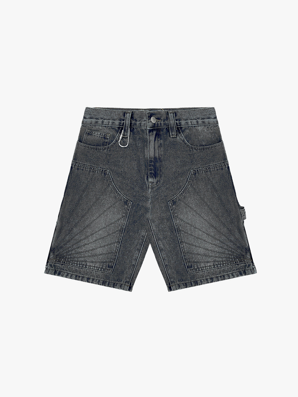 SUN RAY DENIM JORTS (WASHED BLACK)