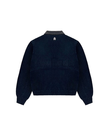 WEAVE COLLAR WORK JACKET (NAVY)