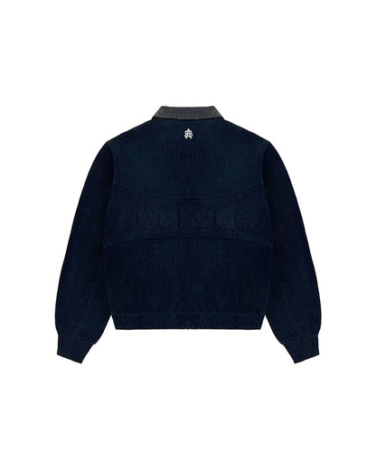 WEAVE COLLAR WORK JACKET (NAVY)