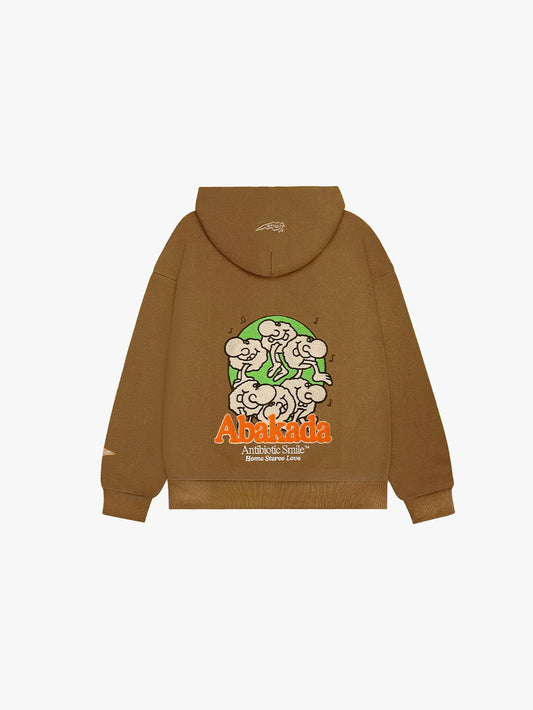 ABKD SMILE GRAPIKO HOODIE (BROWN)