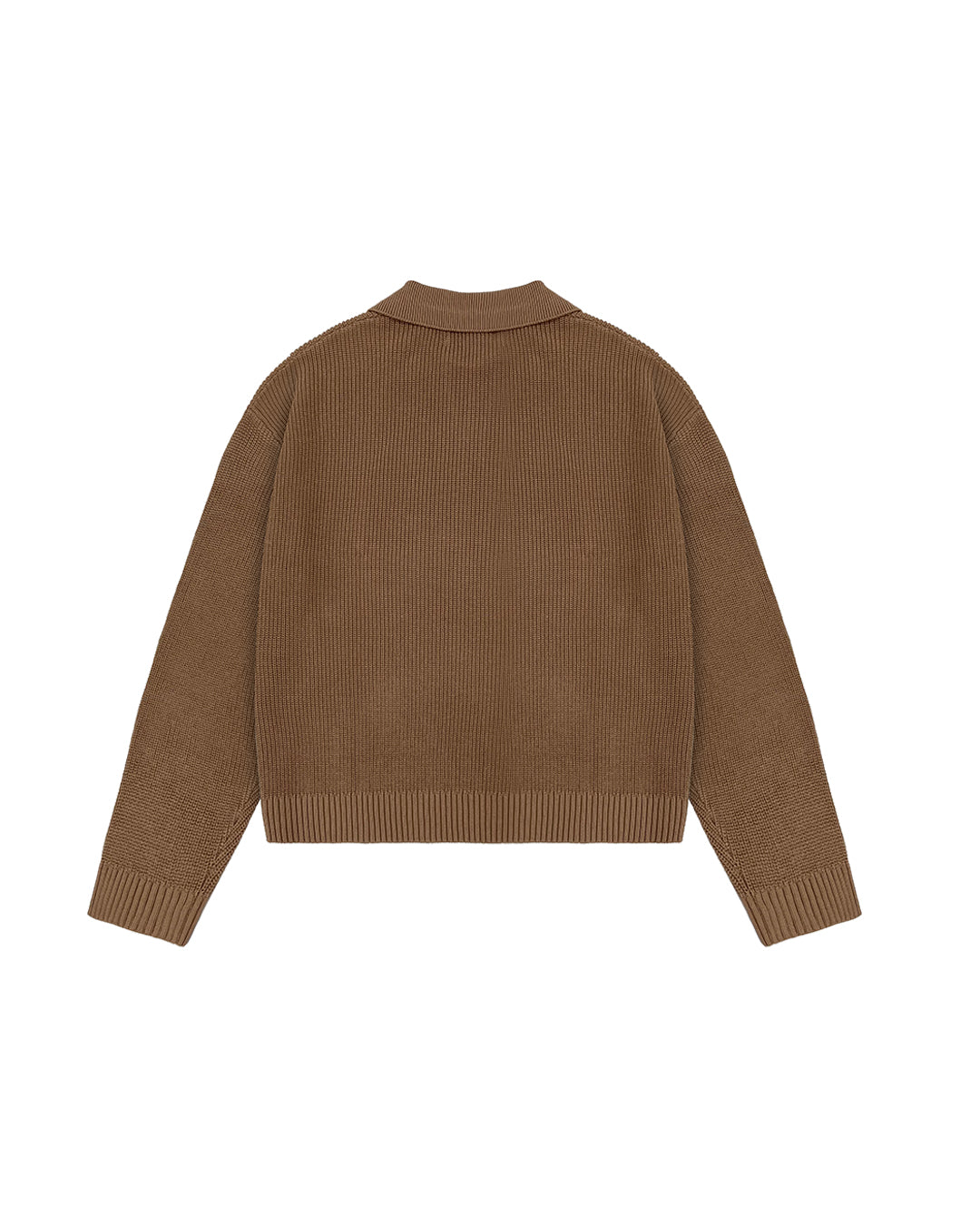 KNITTED POLO JUMPER (TAN)