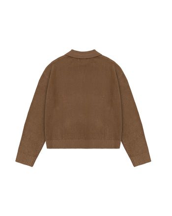 KNITTED POLO JUMPER (TAN)