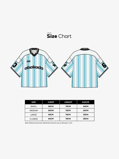 +63 FOOTBALL JERSEY KNIT (LIGHT BLUE/WHITE)