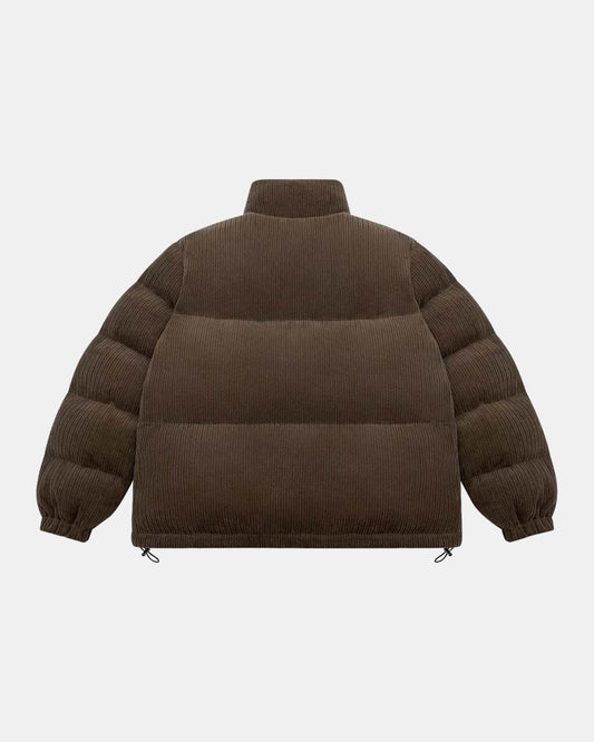 Corduroy Puffer Jacket (Brown)