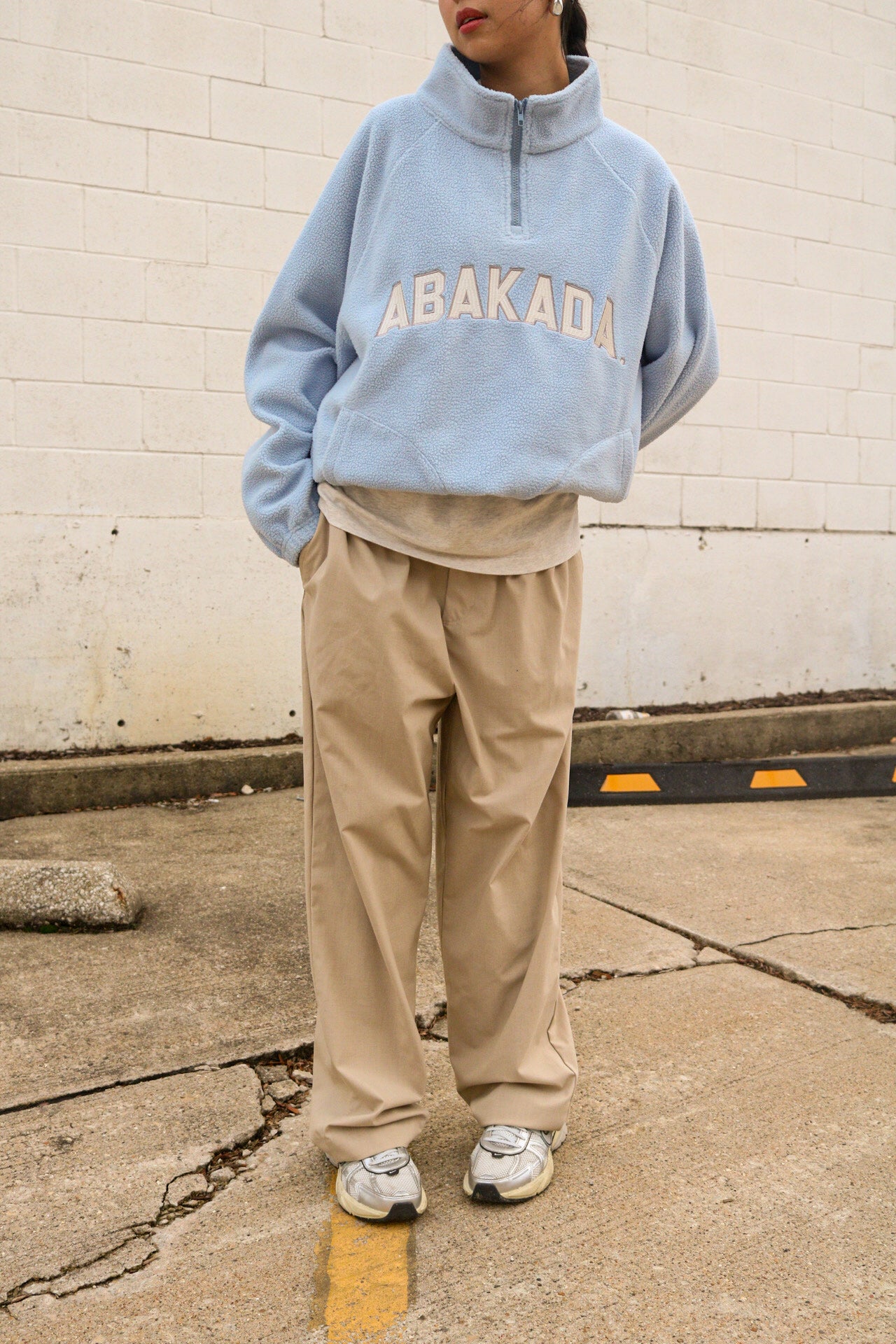 QUARTER-ZIP FLEECE JACKET (LIGHT BLUE)