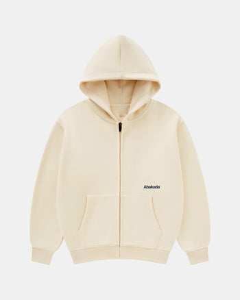 UNIFORM ZIPPER HOODIE (CREAM)