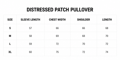 DISTRESSED PATCH PULLOVER (BLUE)