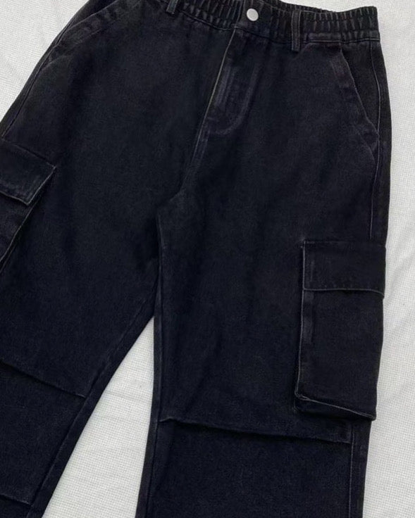 CARGO WASHED DENIM (BLACK)