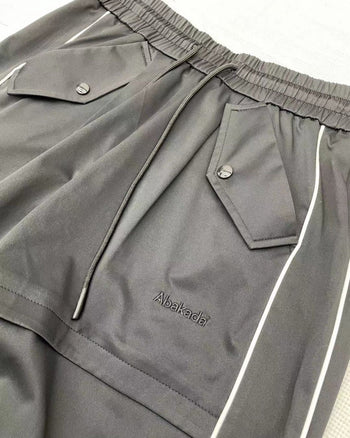 LINED PARACHUTE PANTS (BLACK)