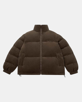 Corduroy Puffer Jacket (Brown)