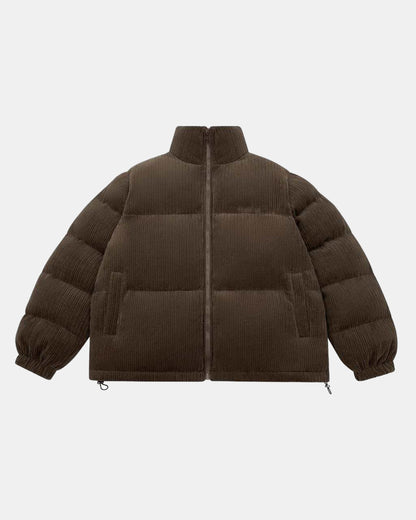 Corduroy Puffer Jacket (Brown)